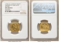 Nürnberg. Free City gold Restrike Klippe Ducat (1700)-CGL UNC Details (Cleaned) NGC, KM258, Fr-1886. Restruck 1746-55. Date in chronogram MDCC. 

HI...