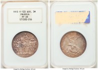 Prussia. Wilhelm II Proof "Napoleon's Defeat" 3 Mark 1913 PR65 NGC, Berlin mint, KM534, J-110. Populated by an allover gunmetal patina with mottled ce...