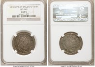 George III Bank Token of 18 Pence (1 Shilling 6 Pence) 1811 MS65 NGC, KM-Tn2, S-3771, ESC-969. The gunmetal devices yield to alluring teal, lavender, ...