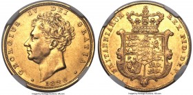 George IV gold Sovereign 1826 AU55 NGC, KM696, S-3801. Bare head. Average strike with good detail, even wear, and residual luster; an affordable examp...