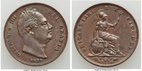 2-Piece Lot of Uncertified Farthings, 1) George IV Farthing 1826 - UNC, KM677, S-3822 2) William IV Farthing 1834 - AU, KM705, S-3848 Sold as is, no r...