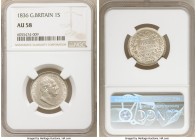 William IV Shilling 1836 AU58 NGC, KM713, S-3835. Cadet-gray and argent surfaces. 

HID09801242017

© 2020 Heritage Auctions | All Rights Reserved...