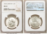 George V 2-Piece Lot of Certified Assorted Issues NGC, 1) 1/2 Crown 1918 - MS63, KM818.1, S-4011 2) Florin 1918 - MS61, KM817, S-4012 Sold as is, no r...