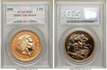 Elizabeth II gold 5 Pounds 2000 MS69 PCGS, KM1003. 426th coin struck. AGW 1.1775 oz.

HID09801242017

© 2020 Heritage Auctions | All Rights Reserv...