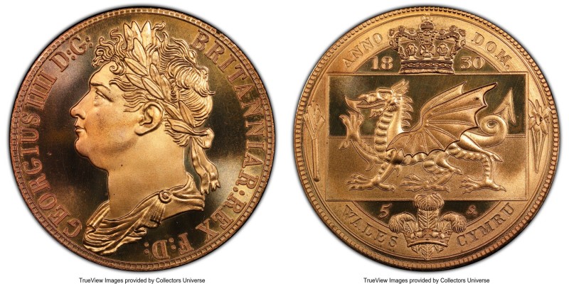 George IV brass INA Retro Fantasy Issue Crown 1830-Dated (2007) MS67 PCGS, cf. K...