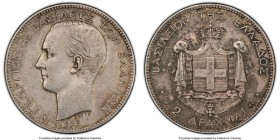 George I 2 Drachmai 1868-A XF45 PCGS, Paris mint, KM39. Mottled steel-gray and pewter toning. 

HID09801242017

© 2020 Heritage Auctions | All Rig...