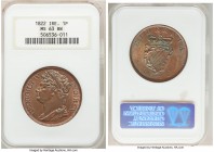 George IV Penny 1822 MS63 Brown NGC, KM151. Attractive with chocolate brown patination and lustrous peripheries boasting hints of cerulean and golden ...