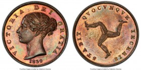 British Dependency. Victoria 1/2 Penny 1839 MS64 Red and Brown PCGS, KM13. An alluring offering with semi-reflective fields that display traces of neo...