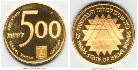 Republic gold Proof "Israel Bond Program" 500 Lirot JE 5735 (1975)-(u), Utrecht mint, KM83. 30mm. 19.97gm. Comes with original box of issue and COA, a...