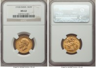 British India. George V gold Sovereign 1918-I MS62 NGC, Bombay mint, KM525A, S-3998. A popular one year type. AGW 0.2354 oz.

HID09801242017

© 20...