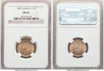 British Colony. Victoria Farthing 1887 MS65 NGC, Heaton mint, KM15. An allover champagne toning populates this boisterous gem.

HID09801242017

© ...
