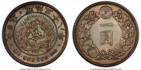 Meiji Yen Year 38 (1905) AU58 PCGS, KM-YA25.3, JNDA 01-10A. Lightly patinated in a gray-blue with almond overtones in a somewhat matte application. 
...