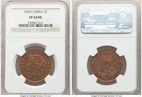 Republic Specimen 2 Cents 1896-H SP64 Red and Brown NGC, Heaton mint, KM6. A boldly rendered Heaton specimen exhibiting a copper red periphery transit...