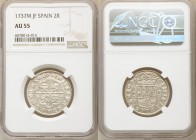 Philip V 2 Reales 1737 M-JF AU55 NGC, Madrid mint, KM296. A well-struck and gently worn survivor with even argent surfaces.

HID09801242017

© 202...