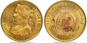 Isabel II gold 100 Reales 1860 AU58 NGC, Barcelona mint, KM605.1.

HID09801242017

© 2020 Heritage Auctions | All Rights Reserved
