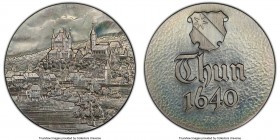 Confederation silver "Thun 1640" Medal ND (c. 1980) SP64 PCGS, By Crupp. 39mm. City view on hillside / Coat of arms for Thun over Thun / 1640 / (seria...