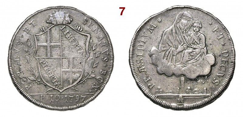 BOLOGNA GOVERNO POPOLARE (1796-1797) 10 Paoli 1797 MIR 58/2 Ag g 28,96 MB/BB
