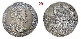 FIRENZE COSIMO I DE' MEDICI (1537-1574) Testone s.d. MIR 121 Ag g 9,09 • Bella patina BB
