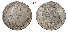 FIRENZE PIETRO LEOPOLDO I DI LORENA (1765-1790) Francescone da 10 Paoli 1776 MIR 379/6 Ag g 27,21 BB