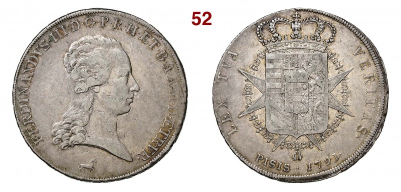 FIRENZE FERDINANDO III DI LORENA (1790-1801) Francescone da 10 Paoli 1791 MIR 40...