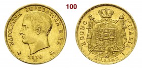 MILANO NAPOLEONE I, Imperatore (1804-1814) 20 Lire 1810 Au g 6,45 BB/SPL