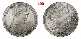 AUSTRIA MARIA TERESA (1740-1780) Tallero 1780 Ag • Riconio-Restrike FDC