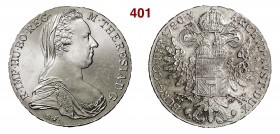 AUSTRIA MARIA TERESA (1740-1780) Tallero 1780 Ag • Riconio-Restrike FDC
