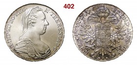 AUSTRIA MARIA TERESA (1740-1780) Tallero 1780 Ag • Riconio-Restrike FDC