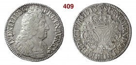 FRANCIA LUIGI XIV (1643-1715) Scudo 1713 Parigi Ag • Con cartellino Mario Raviola q.BB