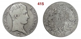 FRANCIA NAPOLEONE I (1804-1815) 5 Franchi An. 13 Bayonne Ag MB