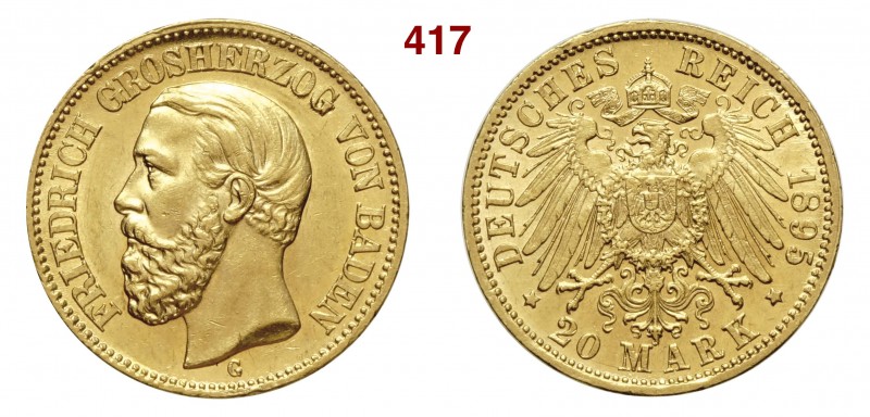 GERMANIA - Baden FRIEDRICH I (1852-1907) 20 Mark 1895 G Fb. 3754 Au g 7,97 SPL÷F...