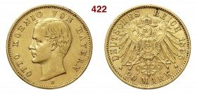 GERMANIA - Bayern OTTO II (1886-1913) 20 Mark 1895 D Fb. 3768 Au g 7,94 BB