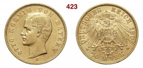 GERMANIA - Bayern OTTO II (1886-1913) 20 Mark 1905 D Fb. 3768 Au g 7,95 BB/SPL