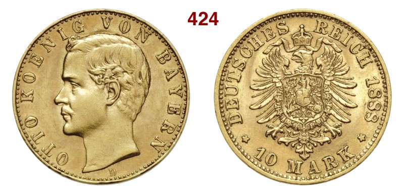 GERMANIA - Bayern OTTO II (1886-1913) 10 Mark 1888 D Fb. 3769 Au g 3,97 BB÷SPL