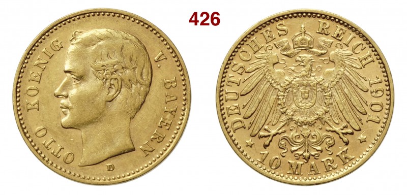 GERMANIA - Bayern OTTO II (1886-1913) 10 Mark 1901 D Fb. 3769 Au g 3,96 BB/SPL