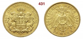 GERMANIA - Hamburg 20 Mark 1897 J Fb. 3777 Au g 7,97 SPL