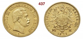 GERMANIA - Hessen LUDWIG III (1848-1877) 20 Mark 1873 H Fb. 3783 Au g 7,92 BB+