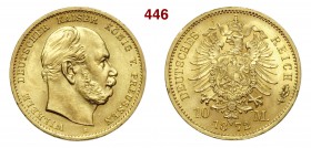 GERMANIA - Prussia WILHELM I (1861-1888) 10 Mark 1872 A Fb. 3819 Au g 3,96 FDC