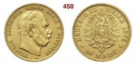 GERMANIA - Prussia WILHELM I (1861-1888) 10 Mark 1875 A Fb. 3824 Au g 3,91 BB/q.SPL