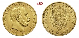 GERMANIA - Prussia WILHELM I (1861-1888) 10 Mark 1878 A Fb. 3823 Au g 3,94 BB+