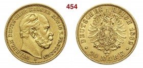 GERMANIA - Prussia WILHELM I (1861-1888) 20 Mark 1882 A Fb. 3816 Au g 7,96 BB/q.SPL