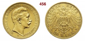 GERMANIA - Prussia WILHELM II (1888-1918) 20 Mark 1897 A Fb. 3831 Au g 7,95 BB