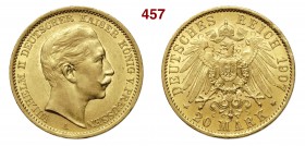 GERMANIA - Prussia WILHELM II (1888-1918) 20 Mark 1907 A Fb. 3831 Au g 7,95 SPL