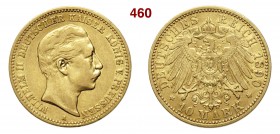 GERMANIA - Prussia WILHELM II (1888-1918) 10 Mark 1890 A Fb. 3819 Au g 3,94 MB/BB