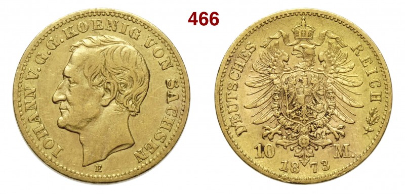 GERMANIA - Sachsen JOHANN (1854-1873) 10 Mark 1873 E Fb. 3840 Au g 3,92 BB