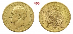 GERMANIA - Sachsen JOHANN (1854-1873) 10 Mark 1873 E Fb. 3840 Au g 3,92 BB