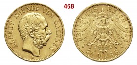 GERMANIA - Sachsen ALBERT (1873-1902) 20 Mark 1894 E Fb. 3842 Au g 7,94 BB÷SPL