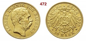 GERMANIA - Sachsen ALBERT (1873-1902) 10 Mark 1898 E Fb. 3843 Au g 3,95 BB
