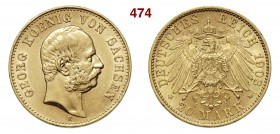 GERMANIA - Sachsen GEORG (1902-1904) 20 Mark 1903 E Fb. 3847 Au g 7,93 q.SPL
