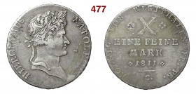 GERMANIA - Westphalia HIERONYMUS NAPOLEON (1807-1813) Tallero di Convenzione 1811 Kassel Ag MB
